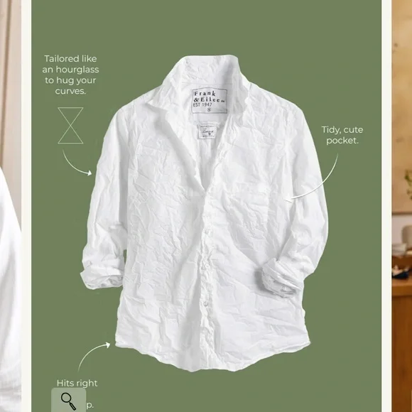 Frank & Eileen Barry Superluxe Italian Cotton White Button-Down Shirt Size M - Picture 3 of 13